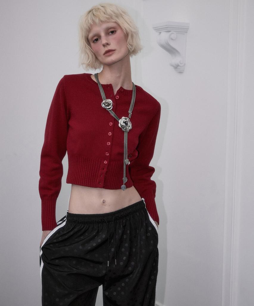 Rosefrantz Classic Knit Cardigan [Burgundy]