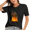 Zu heiß für Weihnachts-Pullover Damen Baumwoll-T-Shirt, Reine Baumwolle Premium-Druck, Strapazierfähig Und Langlebig, Weihnachtsgeschenk, Lässige Mode, Perfekt Für