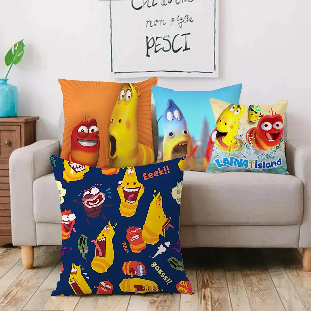 Funny Anime For Larvas Pillow Covers Cartoon Sofa Decorative Home Double-sided Printing Short Plush Cute Cushion Cover