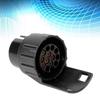 Duokon ABS 7 bis 13 Pin Anhänger LKW Wohnwagen Anhängersteckdose Stecker Konverter Adapter (Schwarz)