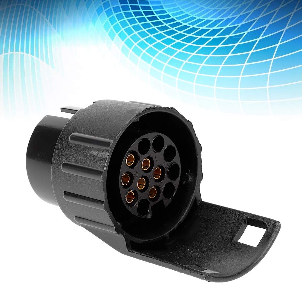 Duokon ABS 7 bis 13 Pin Anhänger LKW Wohnwagen Anhängersteckdose Stecker Konverter Adapter (Schwarz)