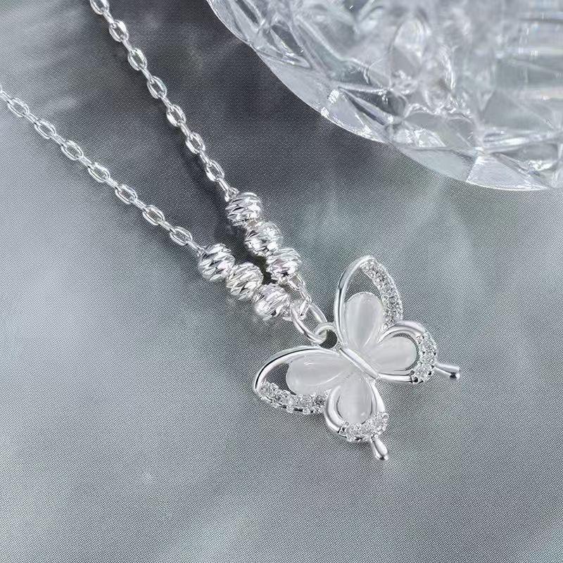Crystal Butterfly Charms Woman Necklace Girls Alloy Rhinestone Chain Necklace Chokers Gifts For Friends