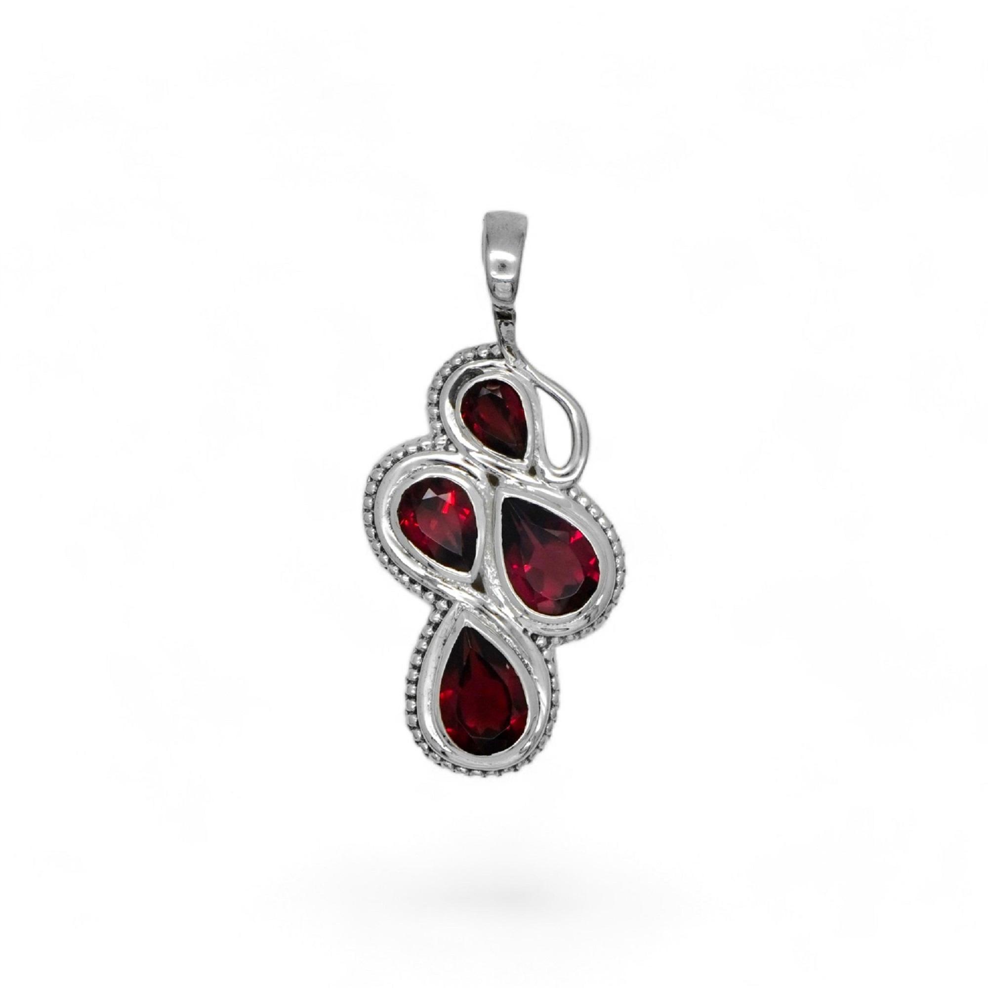 

Natural Garnet Pendant, 925 Silver pendant, Infinity Pendant, Wedding gift, Gift for wife червоний