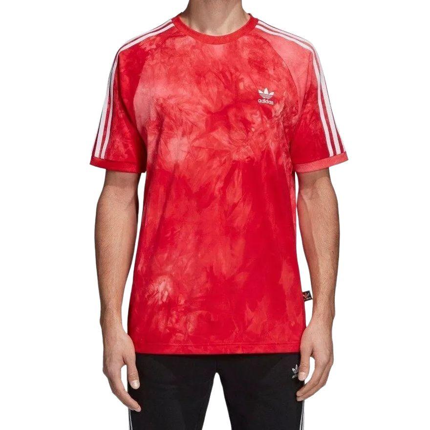 Adidas Originals Pharrell Williams Hu Holi Scarlet Striped Pullover Comfortable Short Sleeve T-Shirt Men Tops CW9101