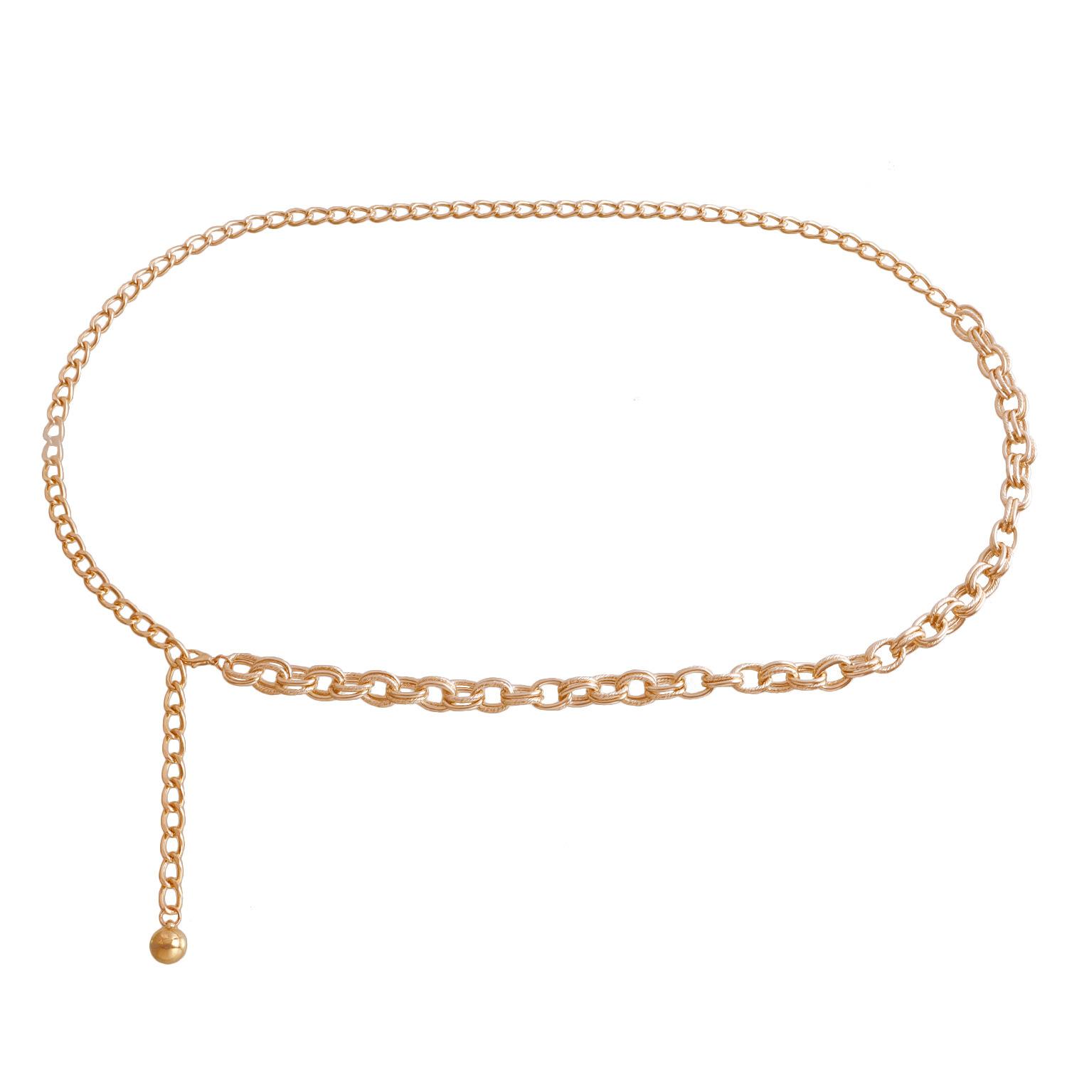 

European and American jewelry, single-layer exaggerated thick chain, simple waist chain, Spice Girl sexy bikini women s body chain золотой