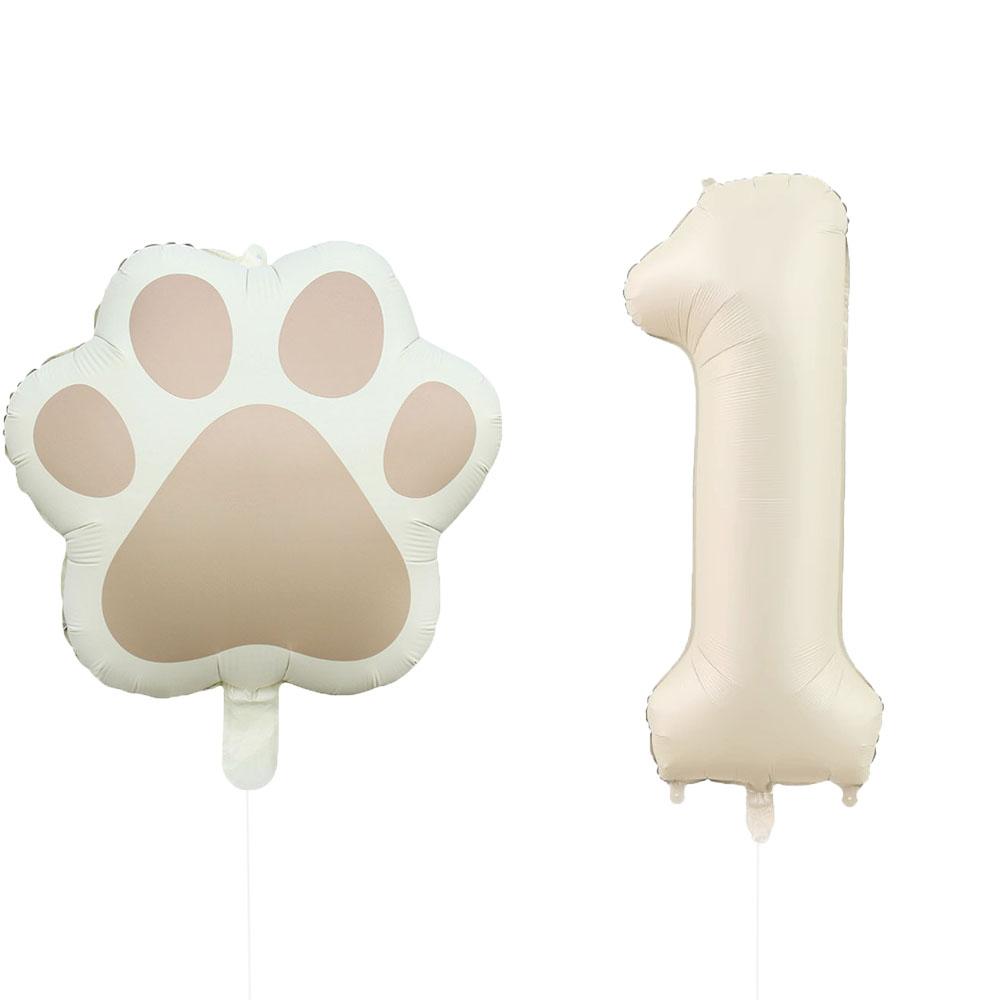 2 Pieces/Set Let Us Pawty Big Dog Paws Aluminum Balloons 32 Inch Figure 1 2 3 4 Year Old Birthday Party Decoration Balloon Baby