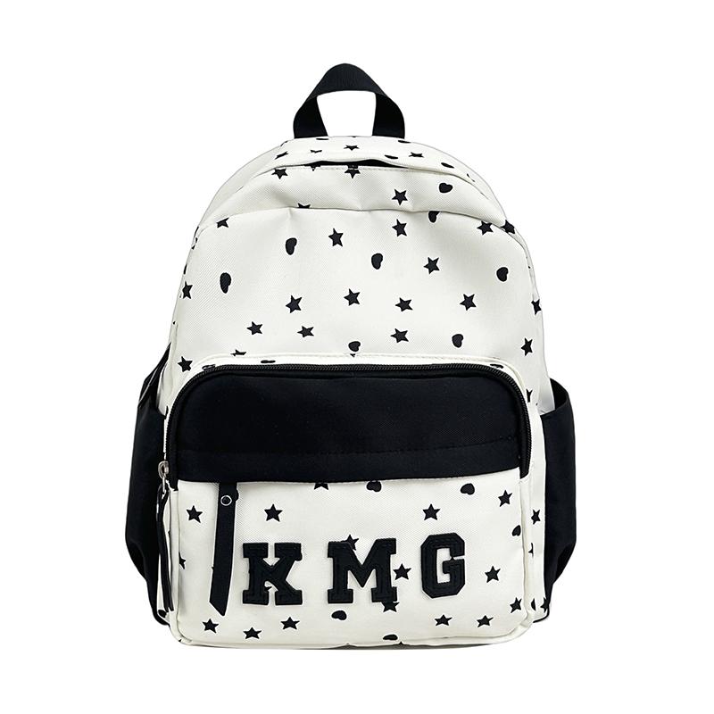 Children's Small Backpack Color Block Stars Print Student Schoolbag