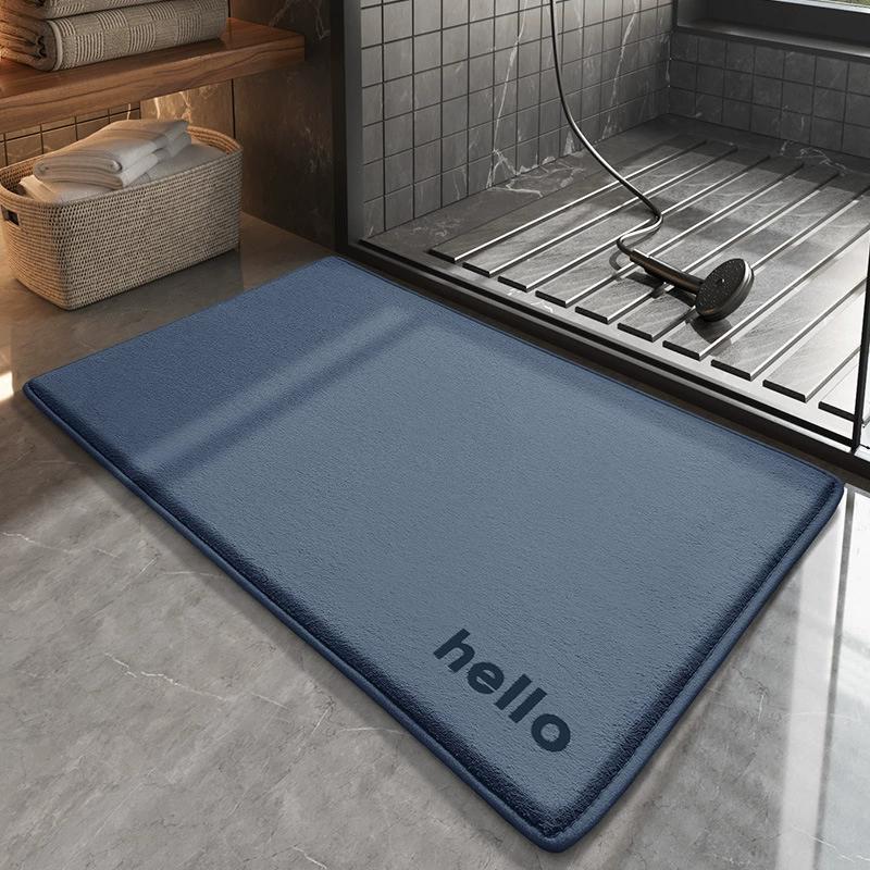 Memory Foam Bath Mat Quick-Dry Bathroom Rug, Non-Slip Water-Absorbing, Soft Solid Color Floor Mats for Bathroom Essentials