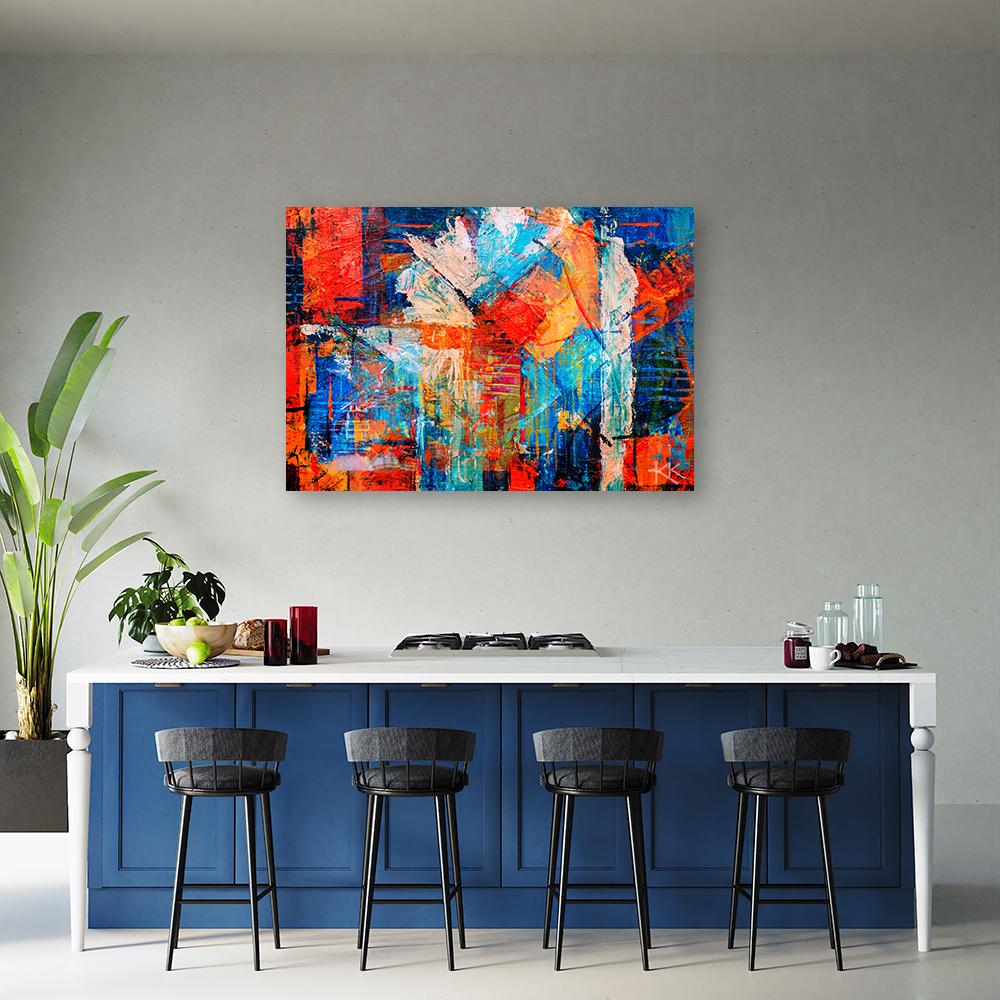 Canvas Print, Orange Abstract Hand-painted