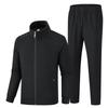 Men's Plus Size Cotton Stand Collar Cardigan Sportswear Set for Running - Autumn/Winter Edition.