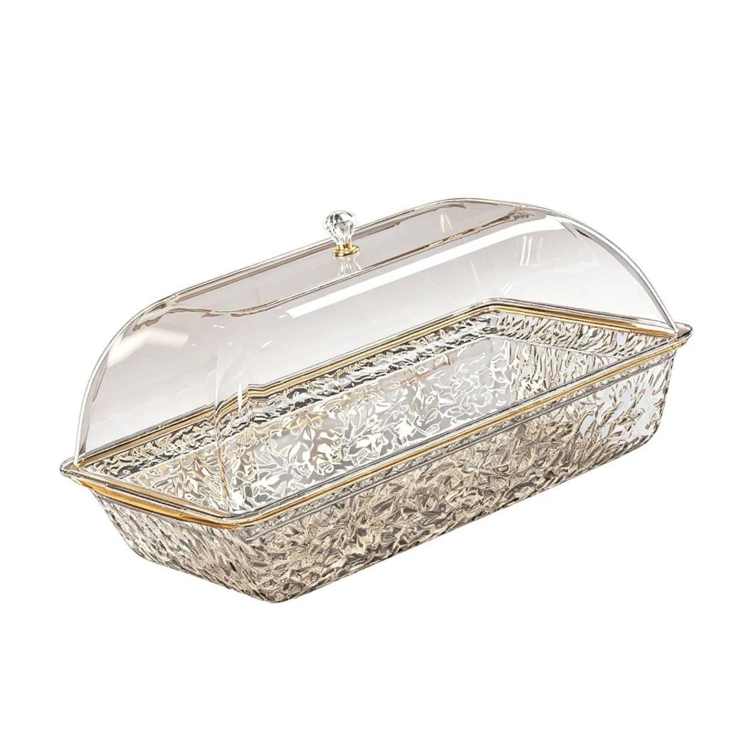 Chilled Serving Tray Serving Board with Lids Portable for Parties Rectangular Sturdy Ice Chilled Party Platter for Fruit Meat