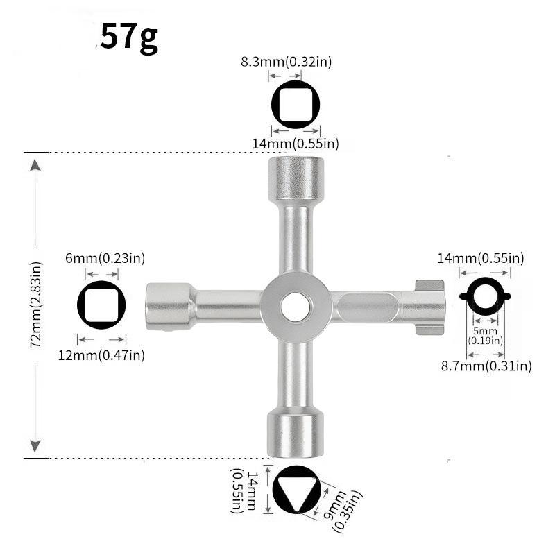 4-in-1 Multifunctional Portable Black Hand Socket Wrench Cross Wrench