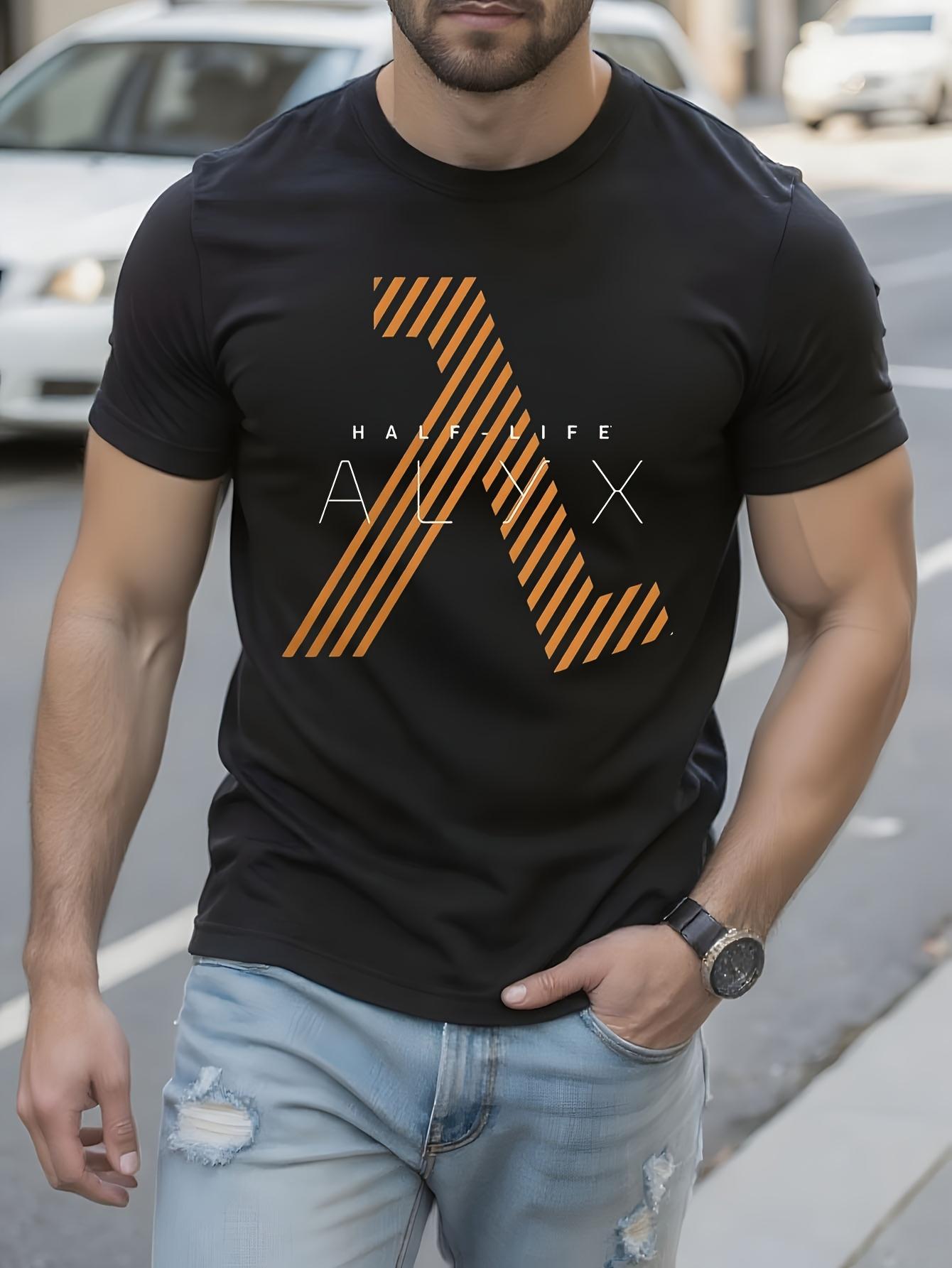 H-Half Lifes Graphic Tshirt Graphic Tshirt - Black with O... M