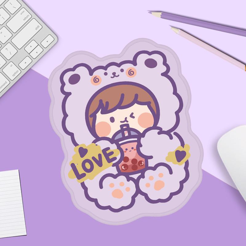 Cute Pink Cartoon Mouse Pad - Non-slip Soft Pad for Notebooks & Keyboards