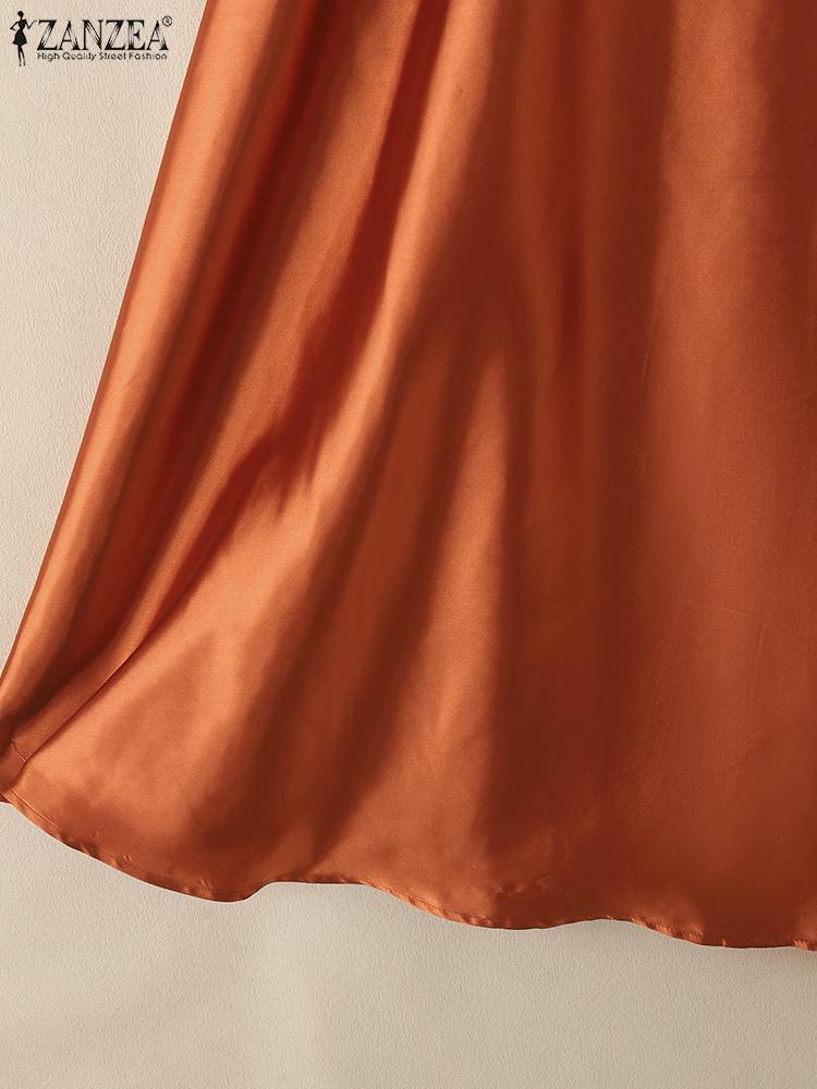 ZANZEA Dámské ležérní dlouhé sukně s elastickým pasem, volným střihem do A