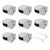 8pcs Stainless Steel Glass Clamps for 6-8mm/8-10mm/10-12mm Thickness Glass Support Brackets Clips with Hex Screwdriver