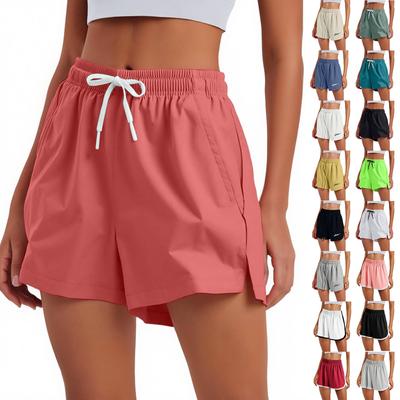 Pantalones Cortos Deportivos para Mujer Casuales Sueltos de Color Sólido Transpirables de Secado Rápido
