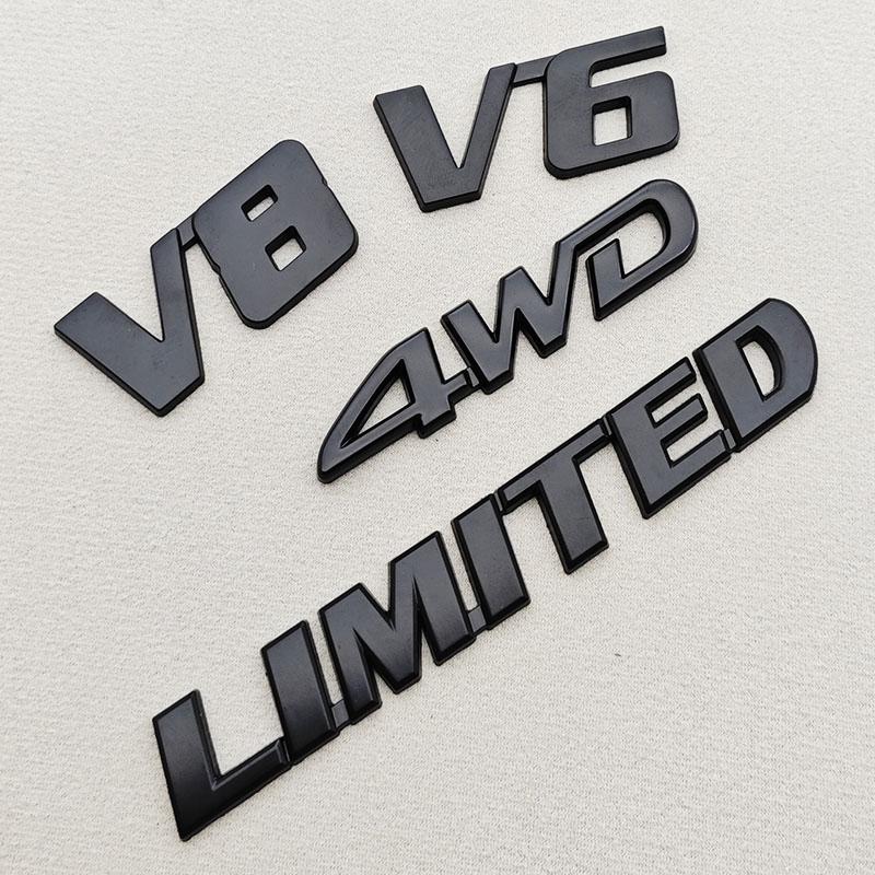 3D Metall Auto Aufkleber Logo 4WD V6 V8 LIMITED Kotflügel Seitenemblem Heckklappen Emblem Für Toyota LC150 LC200 4Runner Tundra Zubehör