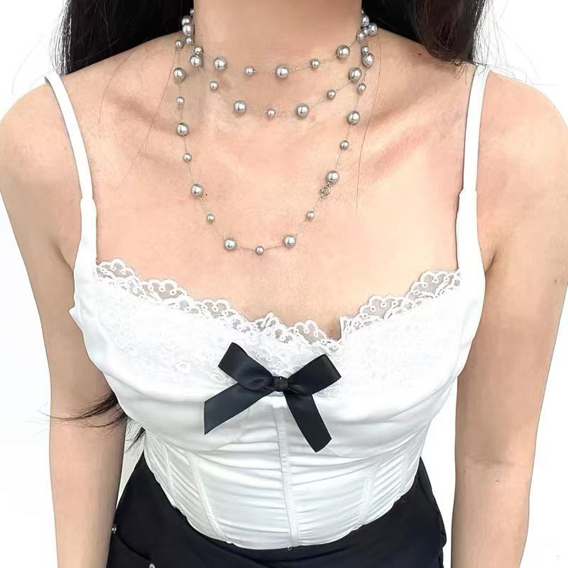 Y2K Beaded Star Necklace - Titanium Steel Punk Goth Style for Women