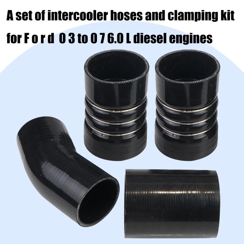 Silicone Intercooler Hose Set F250 F350 F450 F550 6.0L Power Strokes Intercooler Hose CAC Boots Clamps Set