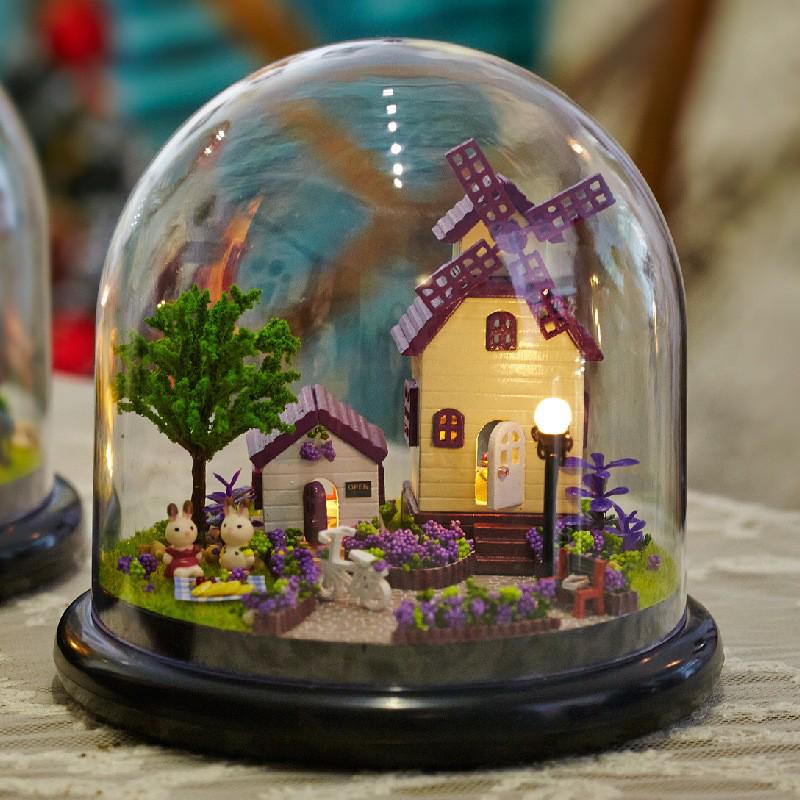 Handmade Wooden Music Box: Castle in the Sky Gift for Girlfriend