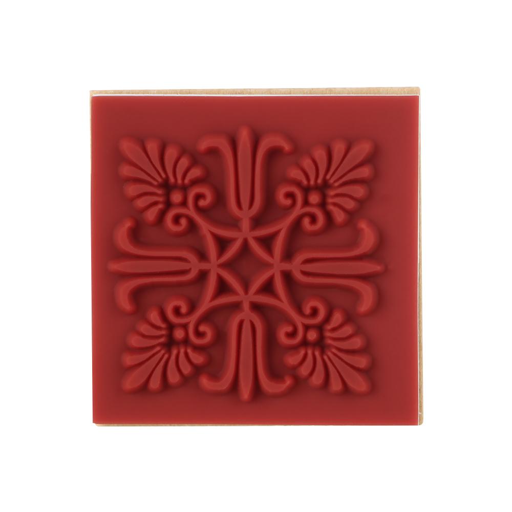 Sewing DIY Craft Stamping Square Floral Stamps Wooden Scrapbooking Rubber