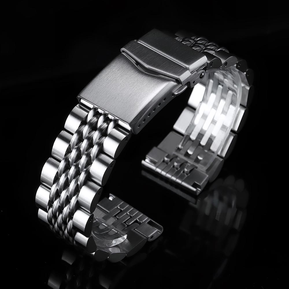 

20mm22mm Solid Stainless Steel Strap for Seiko Metal Bracelet for Rolex Screw Link Straight/Curved End for Men Watch Accessories 20mm срібний