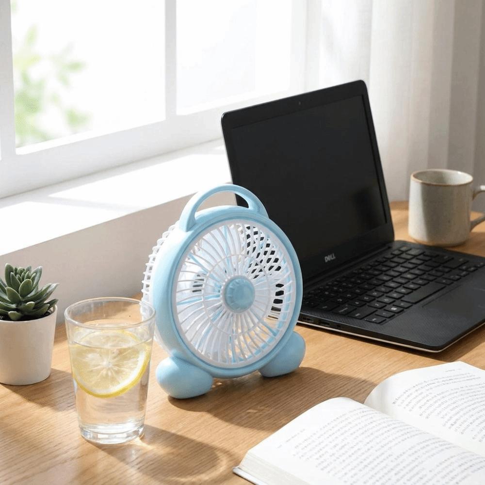 Low Noise Portable Small Table Fan Rechargeable Power Supply Quiet Personal Cooling Fan Dorm
