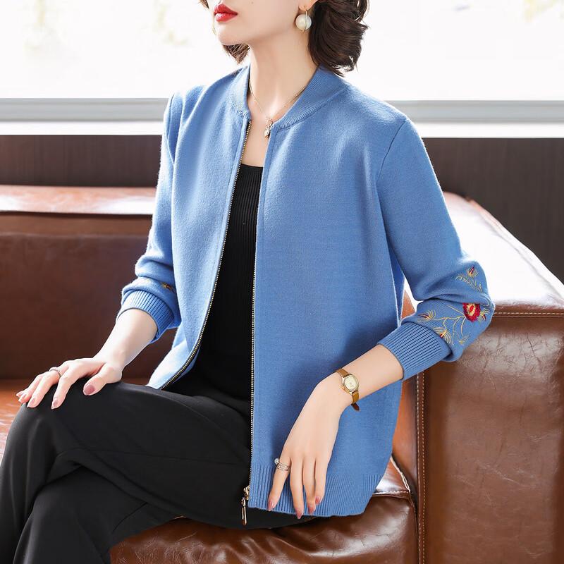 

Женская короткая куртка с вышивкой для осени/зимы среднего возраста 2XL