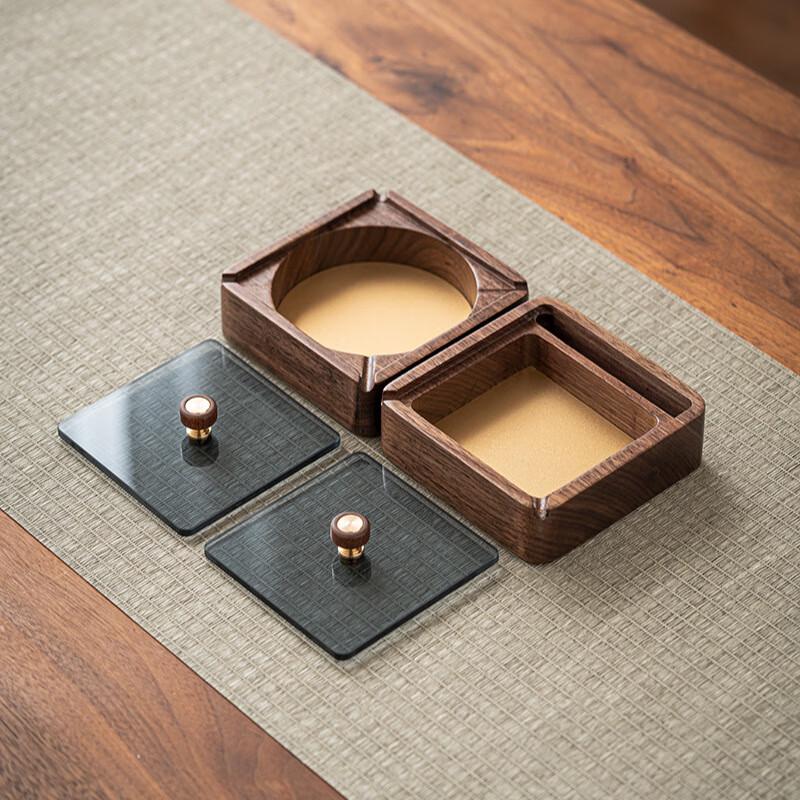 Walnut Wood Ashtray with Stainless Steel Liner