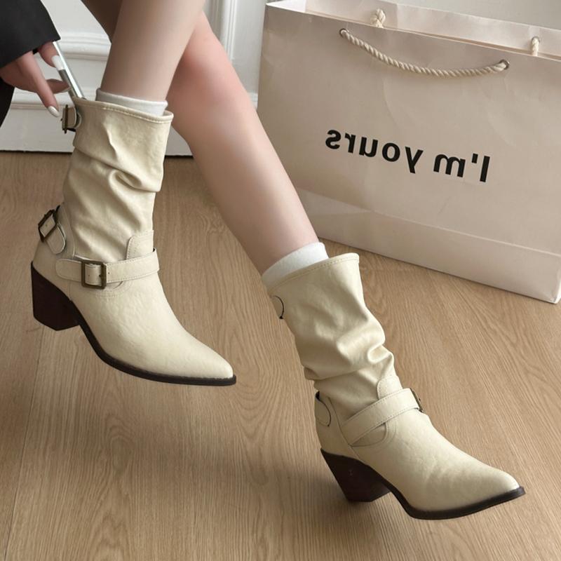 Fashion High Heels Women Ankle Boots Pointed Toe Fashion Shoes Dress Designer Winter Pumps 2025 New Casual Goth Chelsea Botas De Mujer