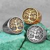 Tree of Life Amulet Stainless Steel Mens Rings Simple Elegant Charm for Male Boyfriend Biker Jewelry Creativity Gift