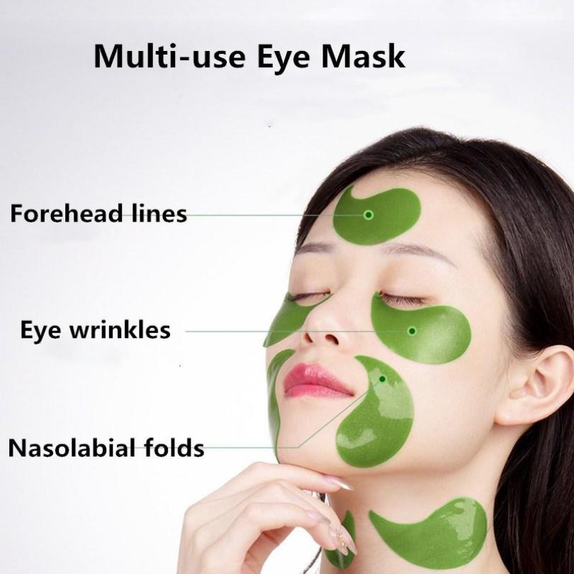 ZOZU 60 sztuk Avocado Collagen Eye Mask Nawilżająca maska do oczu Usuń ciemne koła Anti Age Bag Eye Wrinkle