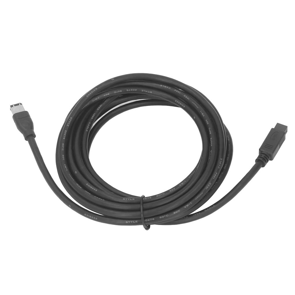 IEEE 1394 Firewire Cable 800Mbps 14.8ft Long Plug and Play Male to Male ROSH Standard 9Pin to 6Pin