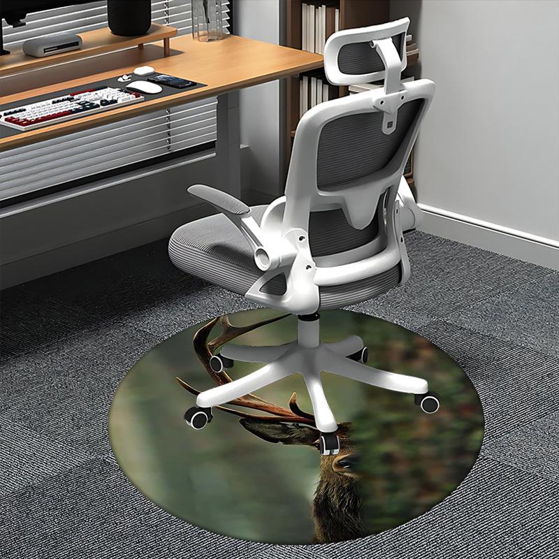 

Deer Antlers,Wildlife Photography Chair mat Round Rug Office carpet, Machine Washable, Non slip, Suitable for Living Rooms, Bedrooms 80cm