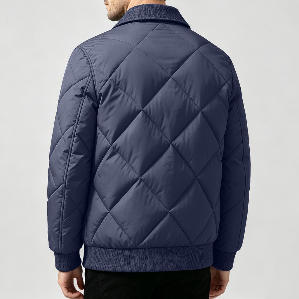 Men's Winter Loose Fit Jacket with Turn-Down Collar, Casual Outerwear for Everyday Wear