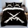 Rifle Silhouette Theme Art 3Pc Multiple Sizes Kid'S And Adults' Bedroom Exquisite 3Pc Bedding Set, Gift