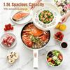 Hot Pot Electric with Steamer,Rapid Noodles Cooker Non-Stick Frying Pans with Spatula for Steak, Egg, Fried Rice, Ramen, Oatmeal, Soup,