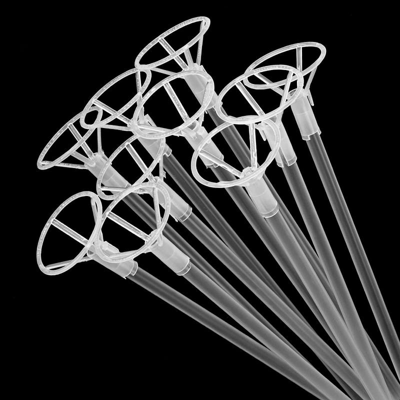 10/50 Pcs Plastic Transparent Balloon Stick Stand With Cup Plastic Macaron Balloons Holder Cup Wedding Birthday Party Decoration