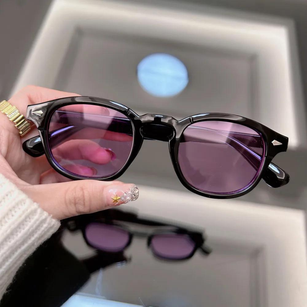 Round Vintage Sunglasses Women Men Brand Designer Rivet Sun Glasses Male Female Fashion Ocean Color Mirror