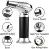 Blow Torch, Home-Grade Kitchen Cooking Torch with Lock Adjustable Flame Refillable Mini Blow Torch Lighter for BBQ, Baking, Brul