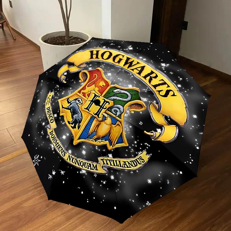 1PC Hogwarts Crest Umbrella-8-Rib Reinforced, Automatic Open, Lightweight & Durable, Cute Fashion Accessory for Outdoor, D2624