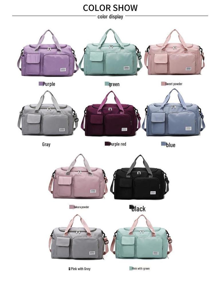 Large Capacity Travel Handbag: Ideal for Casual, Business, Outdoor Sports, with Wet/Dry Separation & Crossbody Feature.