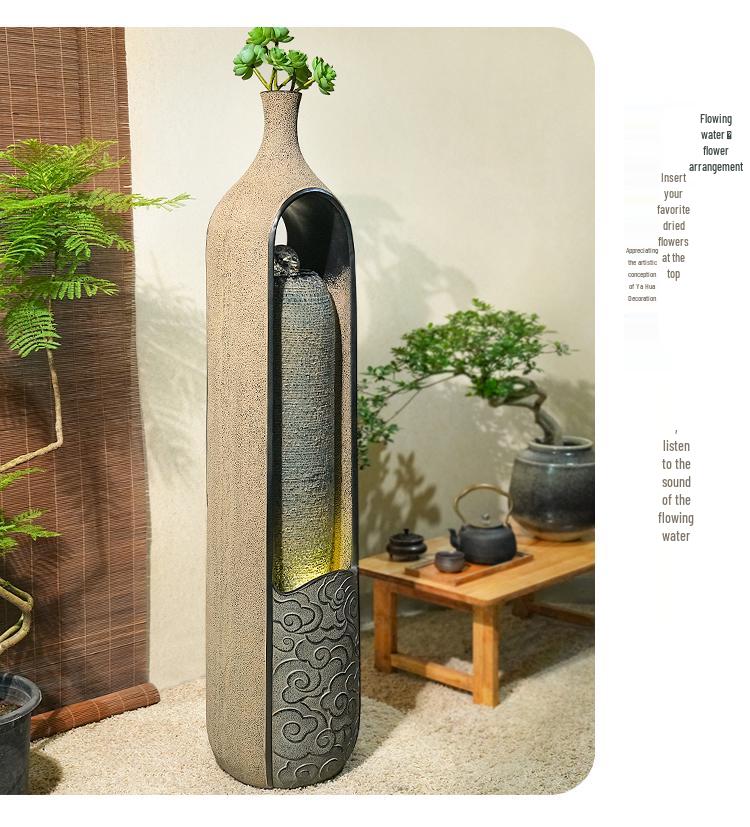 Chinese Indoor Waterfall Ornament: Living Room Fountain for Wealth & Home Decor