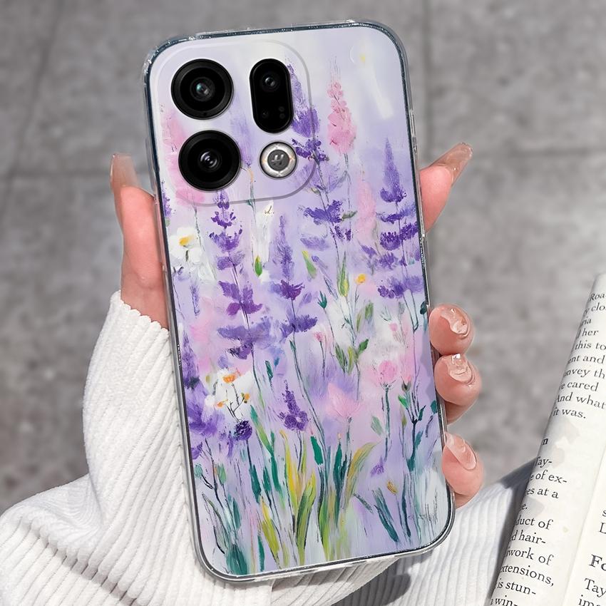 For Oppo Find X9 X8 X7 X5 Pro X2 Lite Reno8 Pro Pro+ Phone Case Black Cat Wine Glass Patterns Transparent TPU Protection Covers For Oppo Bumper Casing