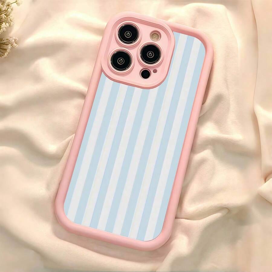 Blue Stripe Patterns Phone Case For iPhone 17 Air 16 15 14 13 12 11 Pro Max 17Pro Mini 16E 7 8 Plus SE2022 Soft Silicone Cover