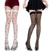 1 Pair Date Look Party Over-the-Knee Socks Valentine's Day Red Heart Pattern Cute One Size Sexy Black/White