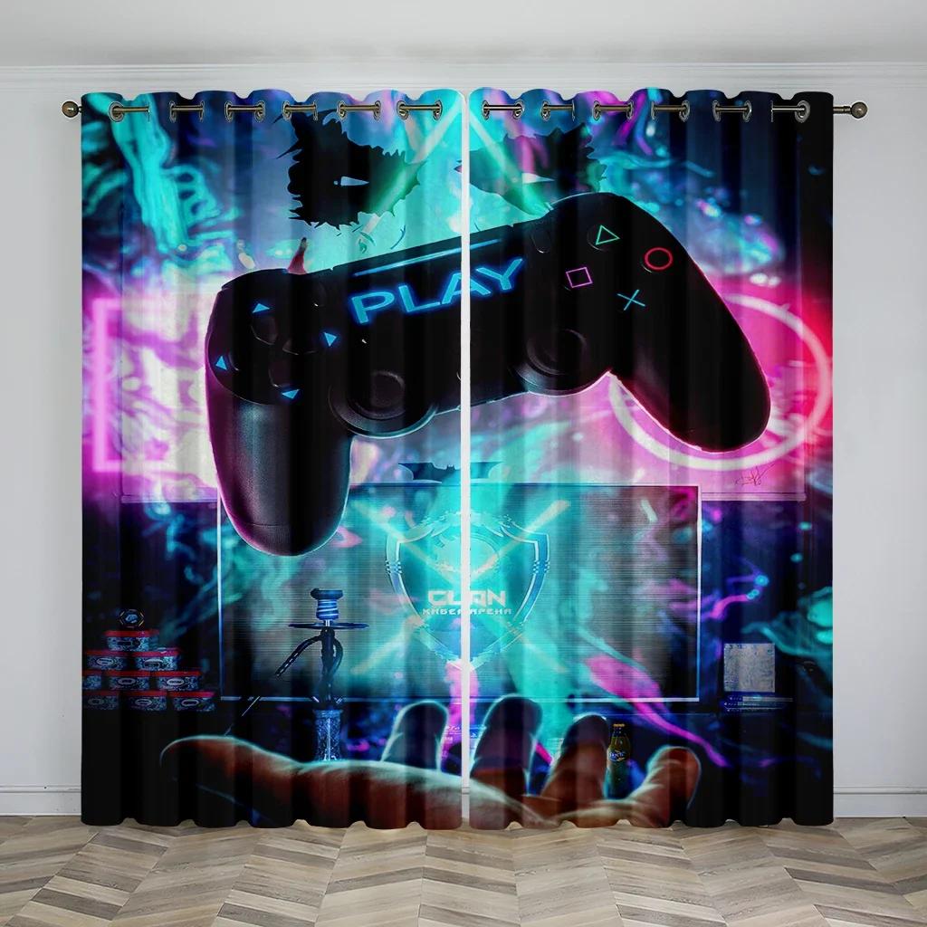 3D Spielgriff Gamepad Videospieler Switch Fenster Vorhang Jalousien Für Wohnzimmer Kinder Schlafzimmer Badezimmer Küche Tür Heimdekor 2St.