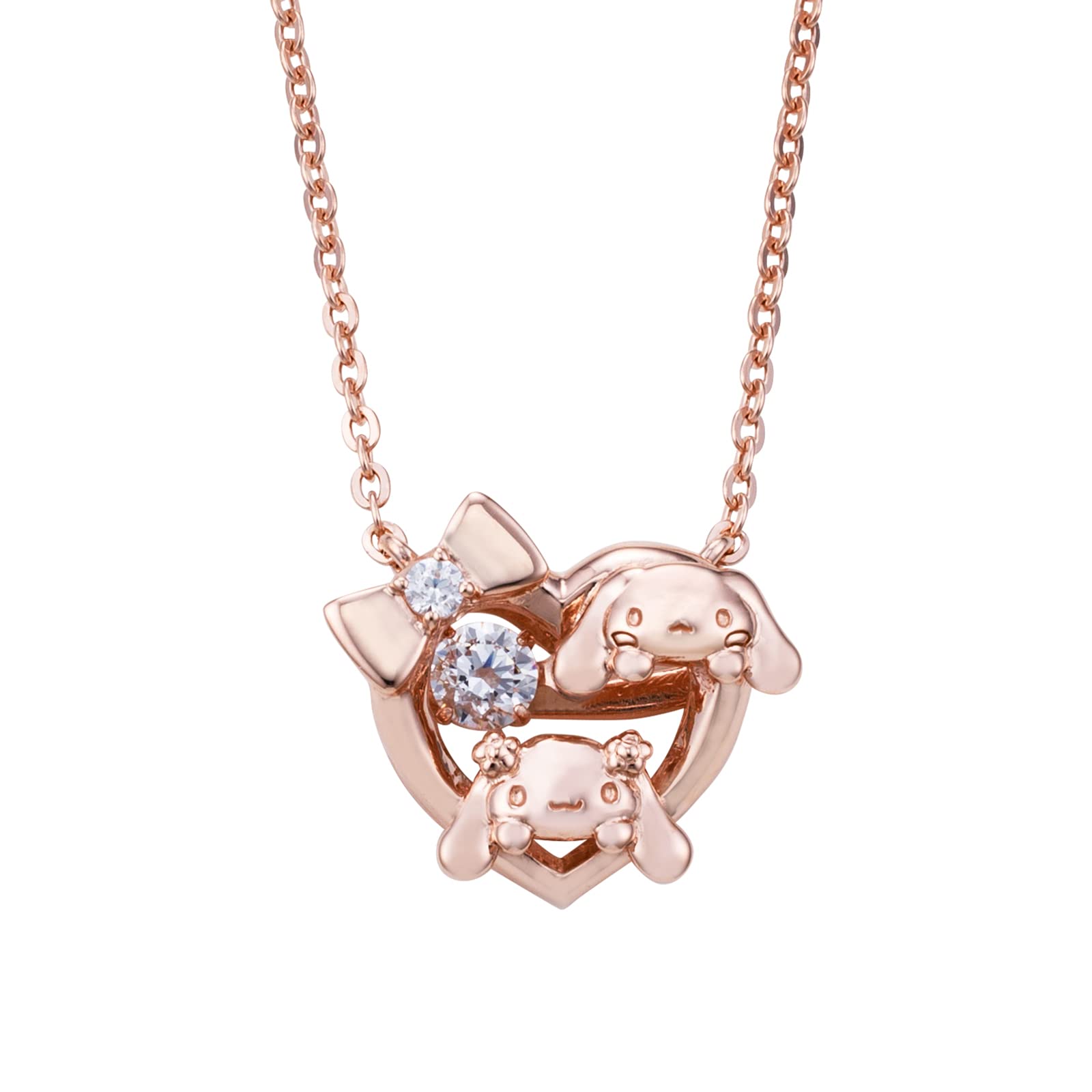 

Намисто Cinnamoroll Sanrio Cinnamon Mocha Dancing Stone Necklace Open Heart Silver 925 Cubic Zirconia [White Clover] SACI-N056PG