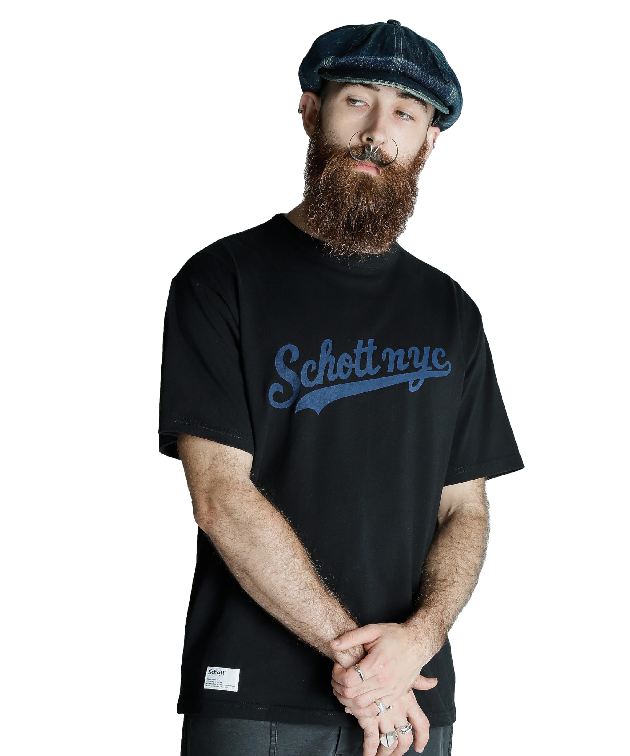 

Schott SCRIPT LOGO T-SHIRT 782-5134032 Men s L 010 Black 7825134032